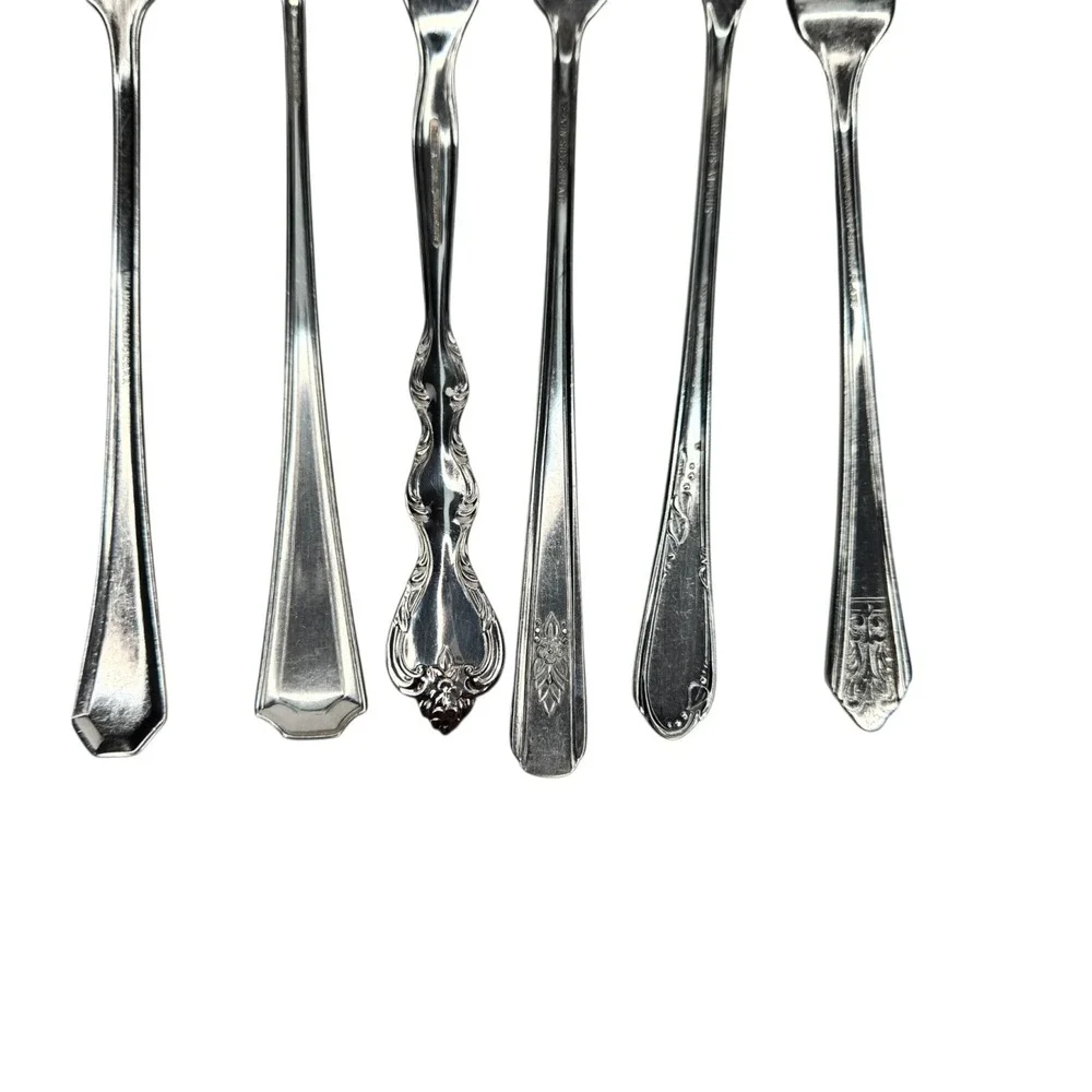 Harbor House Collection Vintage Silver Plate Seafood Forks Set of 6 Mismatched